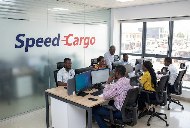 Speed Cargo Accra customer service desk with staff at workstations
